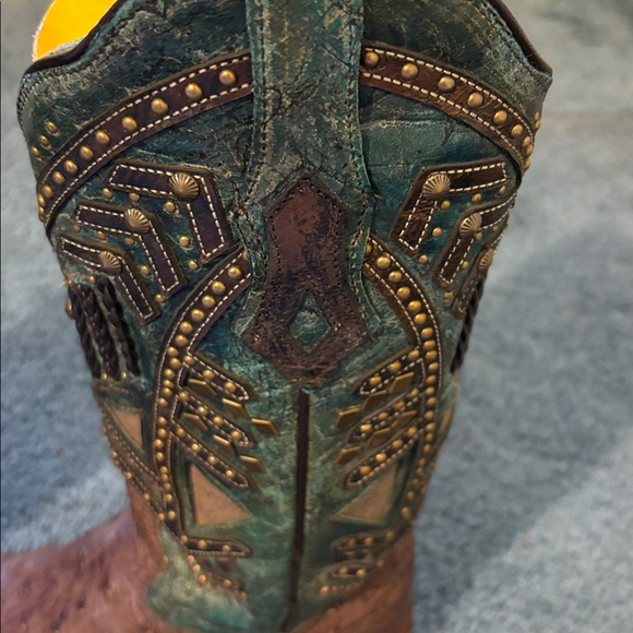 Corral Western boots. Teal and Brown with Copper detailing. Women’s size 8 M - Picture 7 of 9